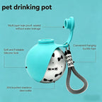 2-In-1 Portable Dog Water Bottle with Bowl, 10Oz Stainless Steel Travel Pet Water Dispenser, No-Spill Leak-Proof Design with Silicone Bowl, Perfect for Walking, Hiking, and Travel (Blue A)