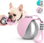 2-In-1 Portable Dog Water Bottle with Bowl, 10Oz Stainless Steel Travel Pet Water Dispenser, No-Spill Leak-Proof Design with Silicone Bowl, Perfect for Walking, Hiking, and Travel